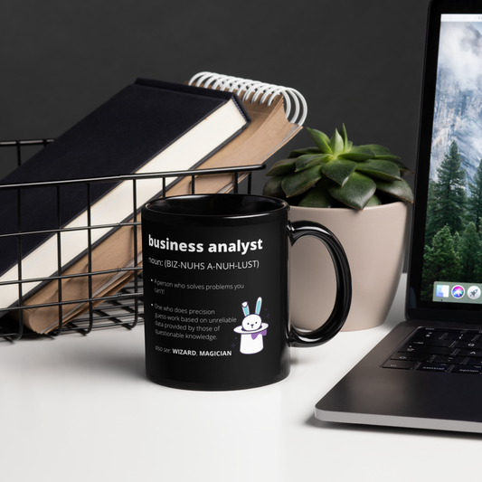 BUSINESS ANALYST DEFINITION | Black Glossy Mug - 2 sided