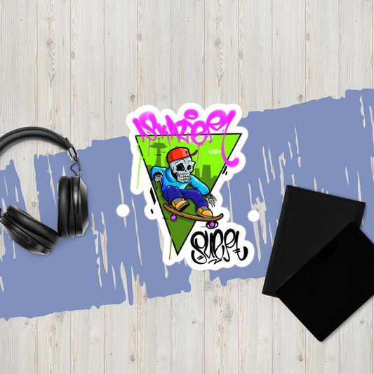 SKATER DUDE w/ PUER SIGNATURE  | Bubble-free stickers