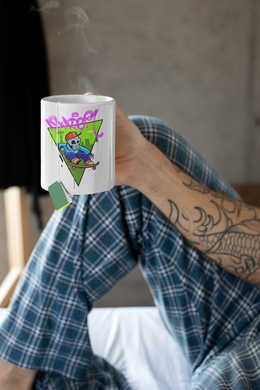 SKATER DUDE w/ PUER SIGNATURE | White Glossy Mug - 2 sided