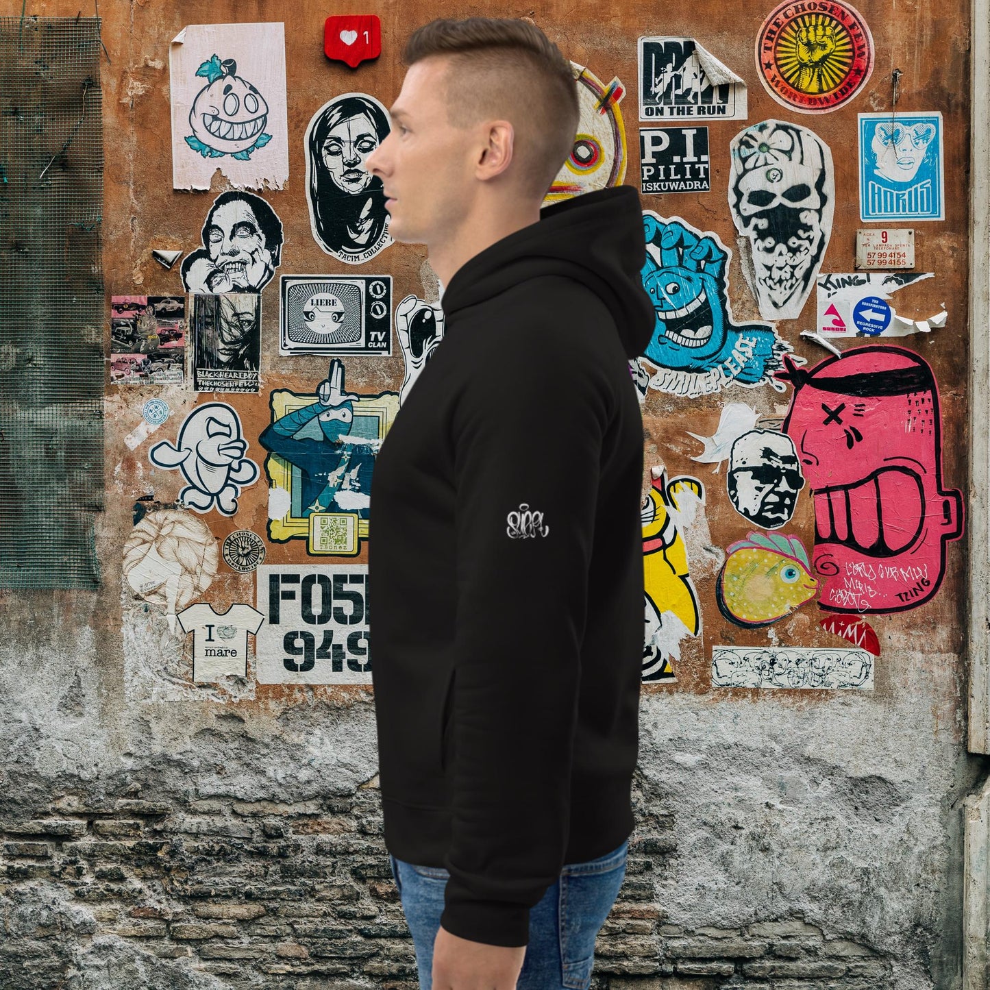 SKATER DUDE w/ PUER SIGNATURE  | Unisex Eco-Friendly Hoodie